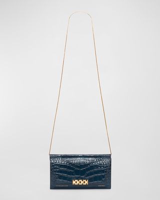 Croc-Embossed Wallet on Chain