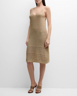 Crochet-Knit Mini Dress