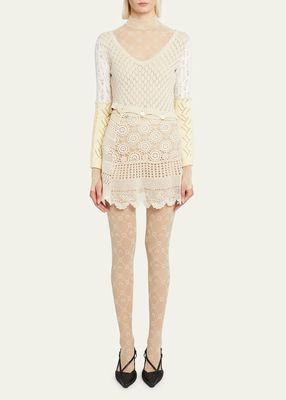 Crochet Scallop-Hem Mini Dress