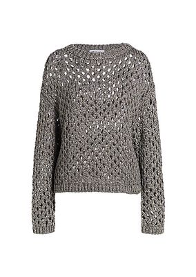Crocheted Metallic Sweater