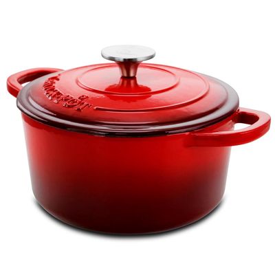 Crock-Pot Artisan 3 Quart Enameled Casserole With Lid in Red