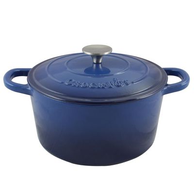 Crock-Pot Artisan 5 Quart Round Enameled Dutch Oven in Sapphire Blue