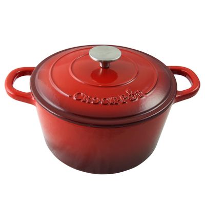 Crock-Pot Artisan 5 Quart Round Enameled Dutch Oven in Scarlet Red