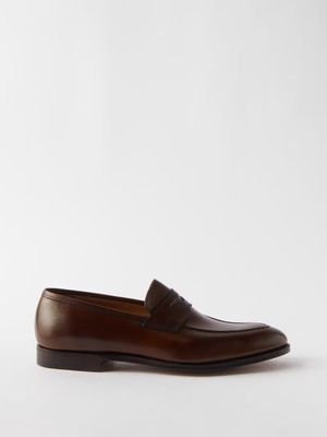 Crockett & Jones - Sydney Leather Loafers - Mens - Dark Brown