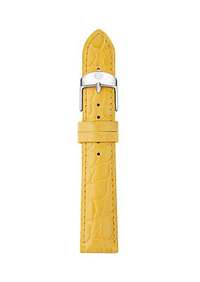 Crocodile-Embossed Leather Watch Strap/16MM