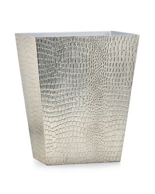 Crocodile Silver Wastebasket