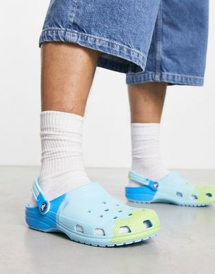 Crocs classic clogs in blue ombre
