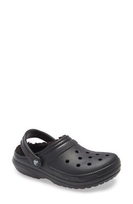 CROCS Classic Faux Shearling Lined Clog in Black/Black