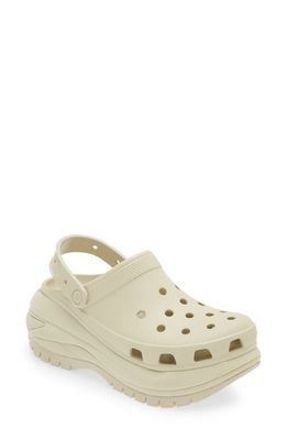 CROCS Classic Mega Crush Platform Clog in Bone 