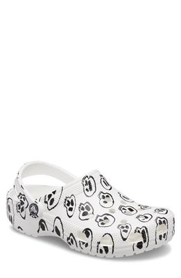 CROCS Classic Skull Print Clog in White/Black