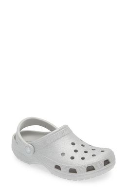 CROCS Gender Inclusive Classic Glitter Clog in Silver Glitter