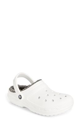 CROCS Gender Inclusive Classic Lined Clog in White/Grey