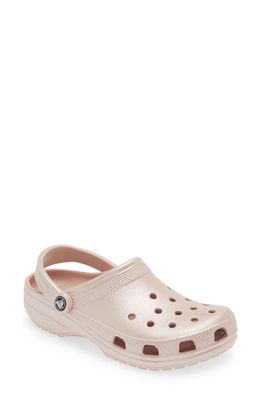 CROCS Gender Inclusive Classic Shimmer Clog in Pink Clay
