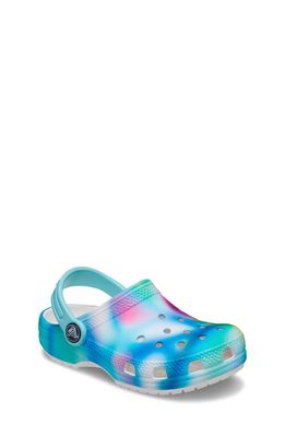 CROCS Kids' Classic Solarized Clog in Teal/Multi