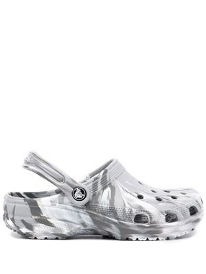 Crocs perforated marbled-effect slides - Grey