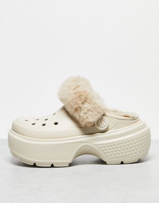 Crocs Stomp lined clogs in stucco-Neutral