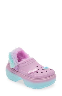CROCS x Aespa Stomp Faux Fur Lined Clog in Pink Multi