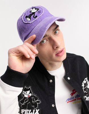 Crooked Tongues x Felix trucker cap with patch in distressed purple