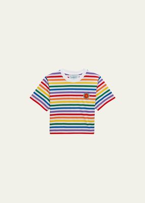 Crop Rainbow Stripe Baby T-Shirt