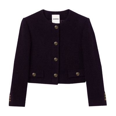 Cropped bouclé wool jacket