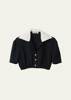 Cropped Button Down Sable Top