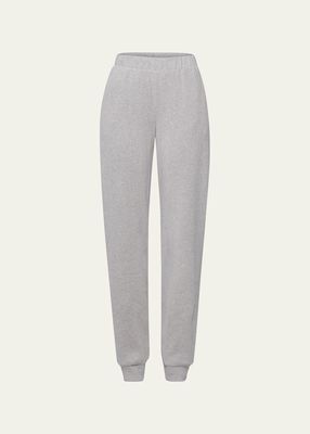 Cropped Cotton-Blend Jersey Sweatpants
