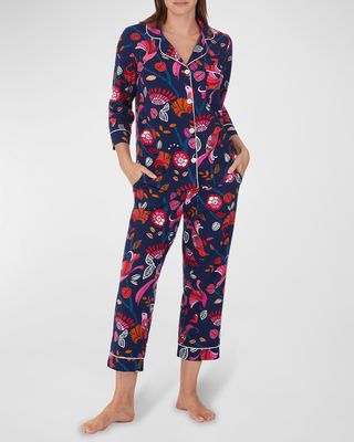 Cropped Floral-Print Pajama Set