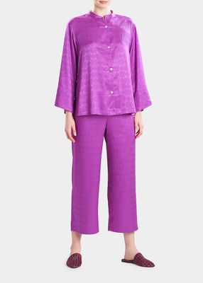 Cropped Jacquard Pajama Set