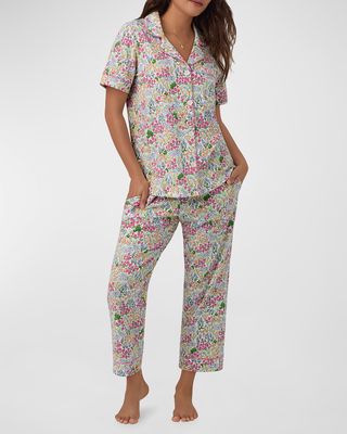 Cropped Organic Cotton Jersey Pajama Set