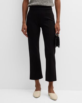 Cropped Pintuck Flare Pants