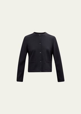 Cropped Precision Ponte Jacket with Pockets