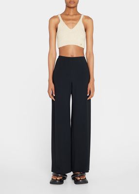 Cropped Recycled-Knit Bralette Top