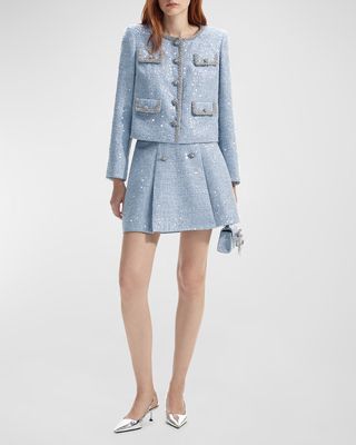 Cropped Sequin Boucle Jacket