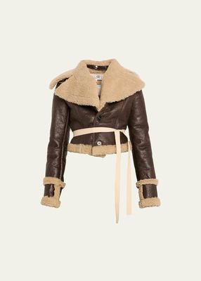Cropped Shearling Sports Jacket