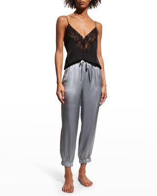 Cropped Silk Joggers