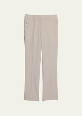 Cropped Slim Zip-Cuff Pants