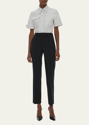 Cropped Stovepipe Trousers