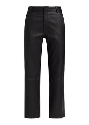 Cropped Stretch-Leather Trousers