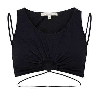 Cropped Tank Top With Front Key Hole