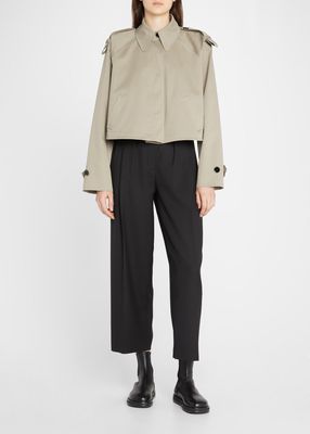 Cropped Wide Collar Sports Jacket