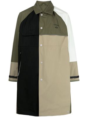 CROQUIS colour-block trench coat - Green