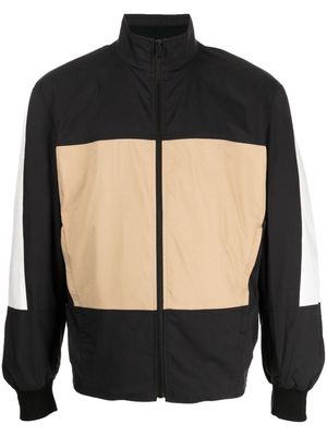 CROQUIS contrast-panel zip-up jacket - Black