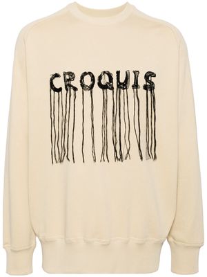 CROQUIS logo-embroidered cotton sweatshirt - Yellow