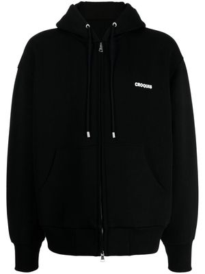 CROQUIS logo-print zip-up hoodie - Black