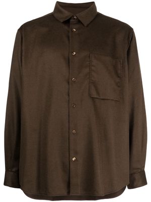CROQUIS long-sleeve wool shirt - Brown