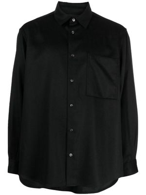 CROQUIS long-sleeved wool shirt - Black