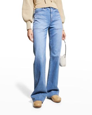 Crosbie Wide-Leg Jeans with Pocket Details