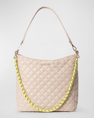 Crosby Convertible Quilted Nylon Hobo Bag