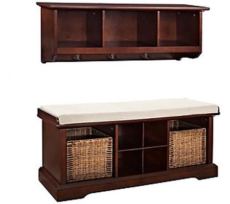 Crosley Brennan 2-Piece Entryway Bench and Shel f Set