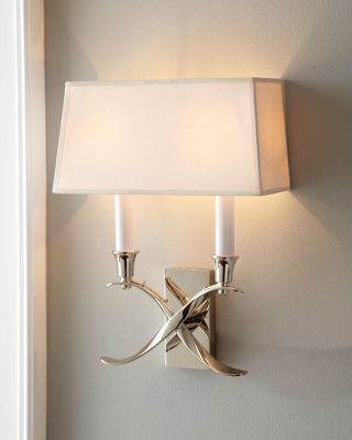 Cross Bouillotte Small Polished-Nickel Sconce